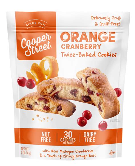 Cooper street cookies - With very low sodium and only 30 calories per cookie, these twice baked cookies offer a light and crispy crunch your taste buds will never forget! Crunch onto your favorite yogurt or enjoy with a cup of joe for a healthy and delicious anytime snack! Weight. 20 oz. Dimensions. 3 × 8 × 8.75 in. Our orange cranberry twice baked cookies pack made ...